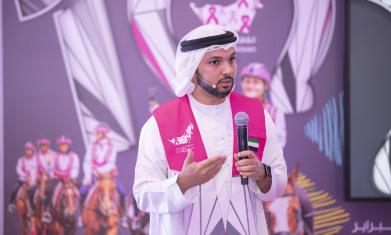 Badr Al Juaidi during the equine route presentation