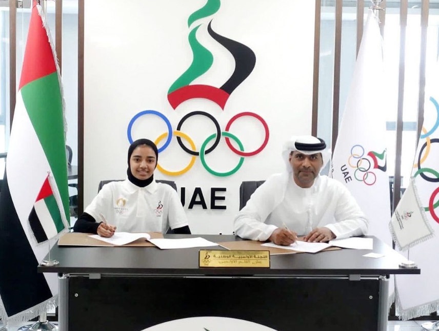 As a part of the Olympic Committee's presentation to grant Fatima Isa Taekwondo player of Fujairah Martial Arts Club, to participate in the Paris Olympics 2024.